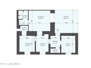 Pronájem bytu 3+1, Chrudim, 54 m2