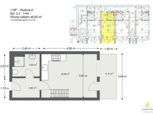 Prodej bytu 1+kk, Břeclav, 45 m2