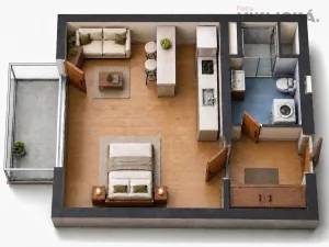 Pronájem bytu 1+kk, Brno - Horní Heršpice, Řepova, 34 m2