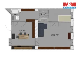 Prodej bytu 2+1, Praha - Nové Město, Krakovská, 65 m2