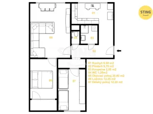 Prodej bytu 3+1, Ostrava, Markova, 70 m2