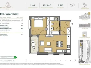 Pronájem bytu 2+kk, Praha - Holešovice, V přístavu, 54 m2