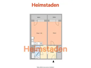 Pronájem bytu 2+kk, Ostrava - Hrabůvka, Provaznická, 48 m2