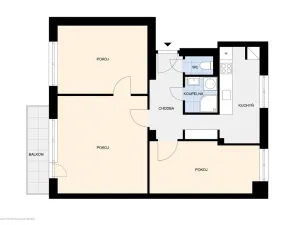 Prodej bytu 3+1, Semily - Podmoklice, Bořkovská, 69 m2