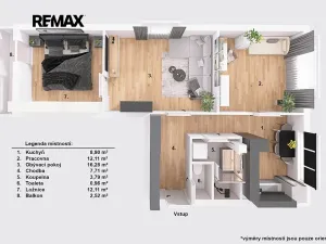 Prodej bytu 3+1, Jindřichův Hradec, sídliště Vajgar, 62 m2