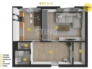 Prodej bytu 1+1, Havířov, Rušná, 38 m2