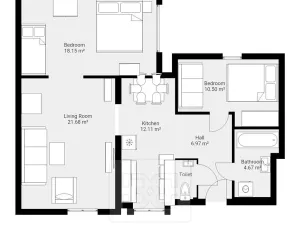 Pronájem bytu 3+1, Praha - Nové Město, Jindřišská, 74 m2