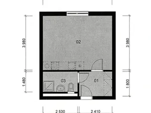 Pronájem bytu 1+kk, Praha - Uhříněves, Karla Zicha, 30 m2