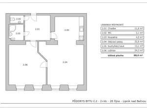 Pronájem bytu 2+kk, Lipník nad Bečvou, 28. října, 88 m2