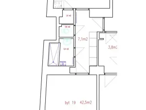 Pronájem bytu 2+kk, Praha - Libeň, Zenklova, 42 m2