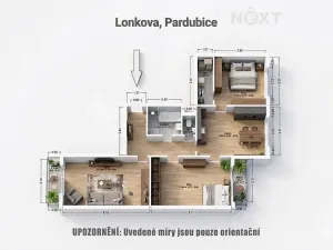 Prodej bytu 3+1, Pardubice, Lonkova, 101 m2