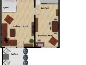 Pronájem bytu 2+kk, Praha - Stodůlky, Petržílkova, 54 m2