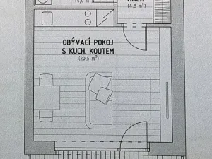 Pronájem bytu 1+kk, Praha - Kbely, Plzákova, 30 m2