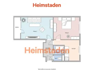 Pronájem bytu 2+1, Karviná - Ráj, Školská, 54 m2