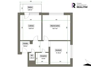 Prodej bytu 2+1, Zlín - Malenovice, Tyršova, 54 m2