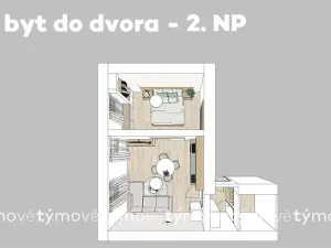 Pronájem bytu 2+kk, Pardubice, Zámecká, 40 m2