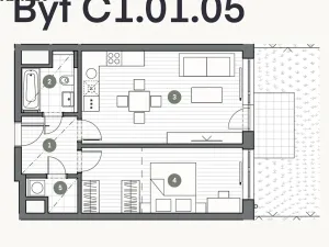 Pronájem bytu 2+kk, Praha - Vysočany, Kolbenova, 56 m2