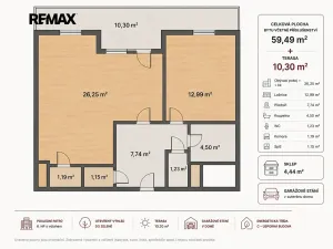 Prodej bytu 2+kk, Praha - Letňany, Bechlínská, 59 m2