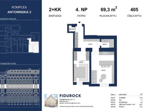 Pronájem bytu 2+kk, Brno, Antonínská, 69 m2