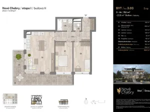Prodej bytu 3+kk, Praha - Dolní Chabry, Bolebořská, 78 m2