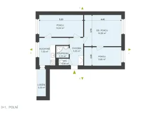Pronájem bytu 3+1, Hradec Králové, Polní, 60 m2