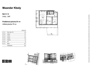 Prodej bytu 3+kk, Praha - Kbely, K Vinoři, 81 m2