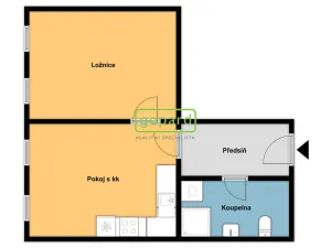 Pronájem bytu 2+kk, Brno - Husovice, Svitavská, 44 m2