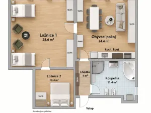 Pronájem bytu 2+1, Praha - Bubeneč, Wolkerova, 86 m2