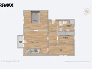 Prodej bytu 3+1, Hodonín, U Červených domků, 50 m2