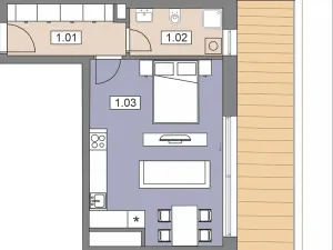 Prodej bytu 2+kk, Praha, Komořanská, 36 m2
