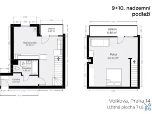 Prodej bytu 2+kk, Praha - Černý Most, Volkova, 72 m2