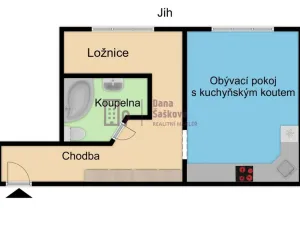 Pronájem bytu 2+kk, Jindřichův Hradec - Jindřichův Hradec III, sídliště Vajgar, 42 m2
