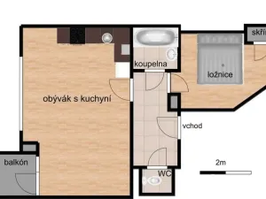 Pronájem bytu 2+kk, Brno, Dřevařská, 49 m2