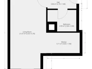 Pronájem bytu 1+kk, Praha - Vysočany, Poděbradská, 39 m2