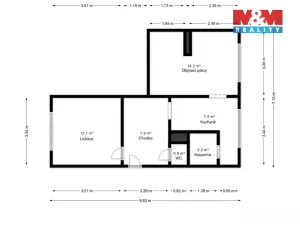 Prodej bytu 2+1, Kdyně, Na Tržišti, 49 m2
