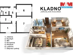 Prodej bytu 3+1, Kladno - Kročehlavy, Jarosl. Kociána, 60 m2