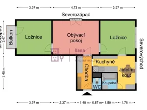 Pronájem bytu 3+1, Jindřichův Hradec - Jindřichův Hradec III, sídliště Vajgar, 65 m2