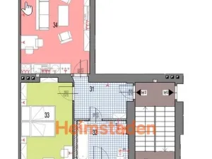 Pronájem bytu 2+kk, Ostrava - Kunčičky, Nadační, 47 m2