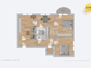 Prodej bytu 3+1, Dobronín, Jarní, 76 m2