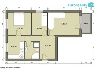 Prodej bytu 3+1, Velká Hleďsebe, Havlíčkova, 68 m2
