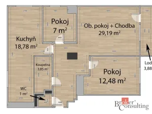 Pronájem bytu 3+1, Plzeň - Severní Předměstí, Pod Záhorskem, 78 m2