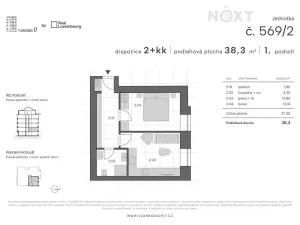 Prodej bytu 2+kk, Praha - Libeň, V zahradách, 39 m2