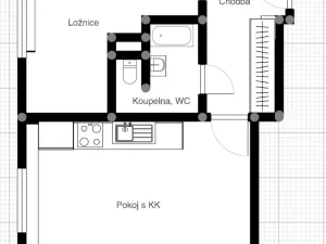 Pronájem bytu 2+kk, Ostrava - Výškovice, Výškovická, 39 m2