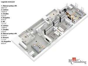 Pronájem bytu 2+kk, Lhotka, 60 m2