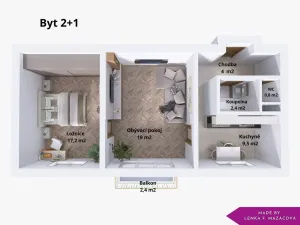 Prodej bytu 2+1, Prostějov, Stanislava Manharda, 54 m2