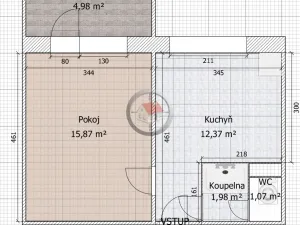 Pronájem bytu 1+1, Třebíč - Nové Dvory, Tolstého, 37 m2