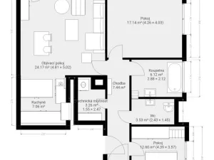 Pronájem bytu 3+kk, Brno, Kumpoštova, 84 m2