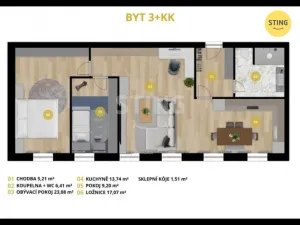 Prodej bytu 3+kk, Opava, Sadová, 75 m2