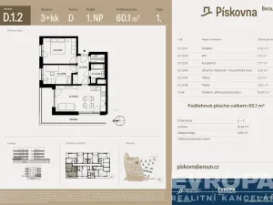 Prodej bytu 3+kk, Beroun, 57 m2