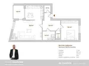Pronájem bytu 2+kk, Ivančice, Sportovní, 60 m2